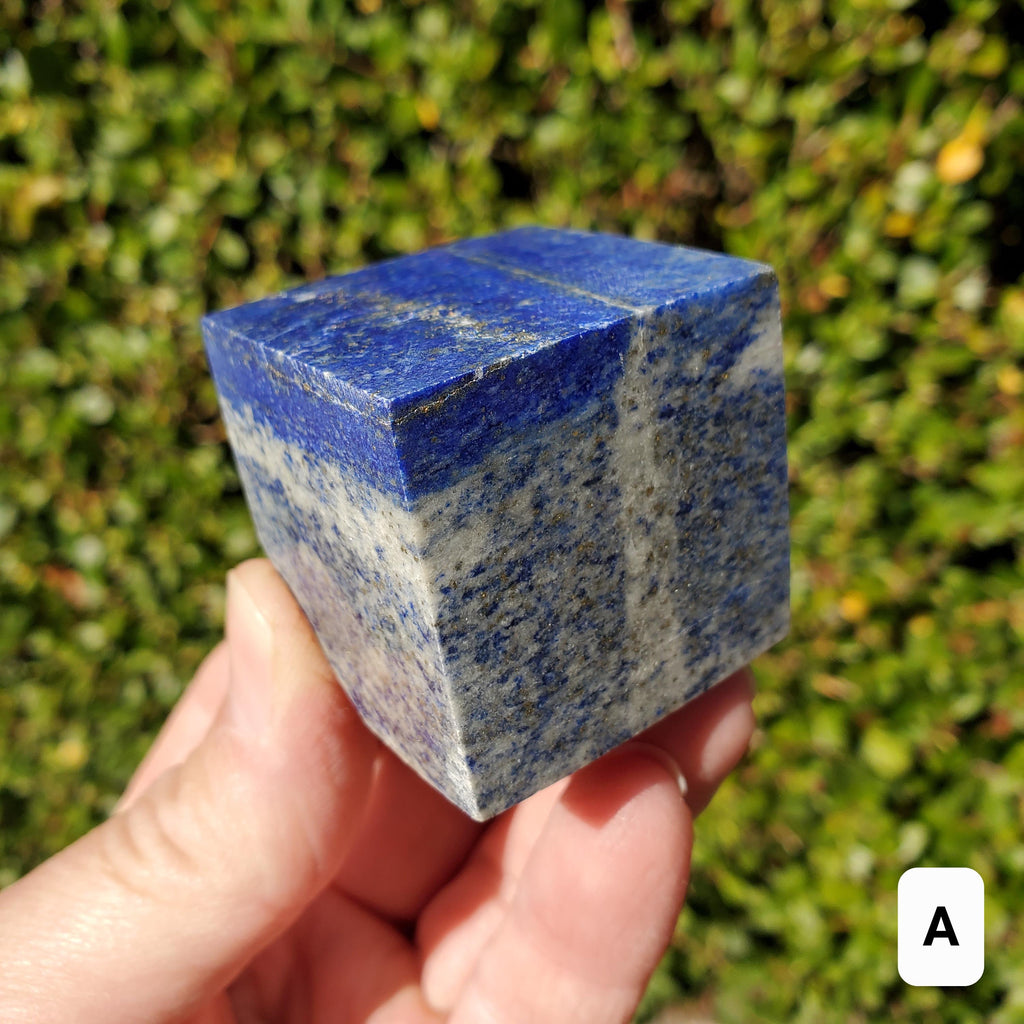Lapis Lazuli Cube - Logic, Insight, Connection, Communication - Square Carved Geometric Crystal Stone Healing Gemstone