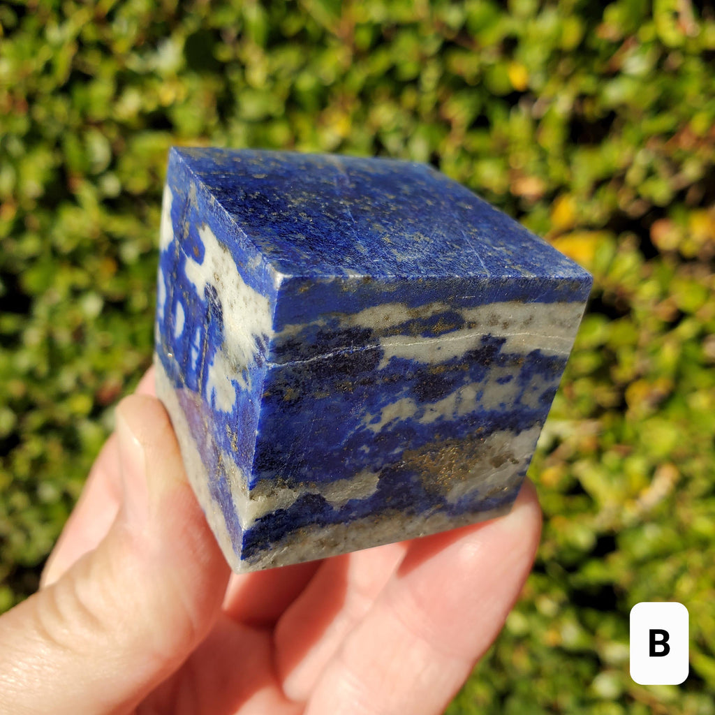 Lapis Lazuli Cube - Logic, Insight, Connection, Communication - Square Carved Geometric Crystal Stone Healing Gemstone