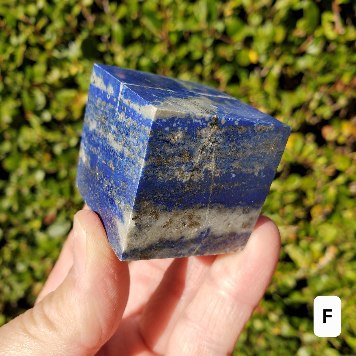 Lapis Lazuli Cube - Logic, Insight, Connection, Communication - Square Carved Geometric Crystal Stone Healing Gemstone