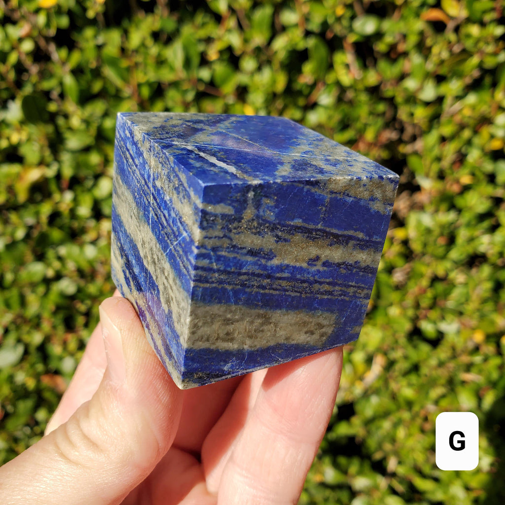 Lapis Lazuli Cube - Logic, Insight, Connection, Communication - Square Carved Geometric Crystal Stone Healing Gemstone