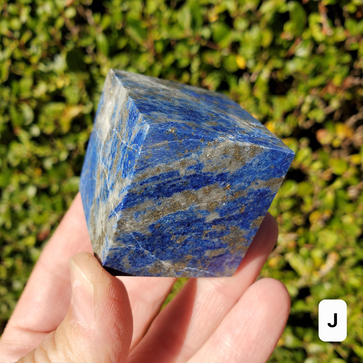Lapis Lazuli Cube - Logic, Insight, Connection, Communication - Square Carved Geometric Crystal Stone Healing Gemstone