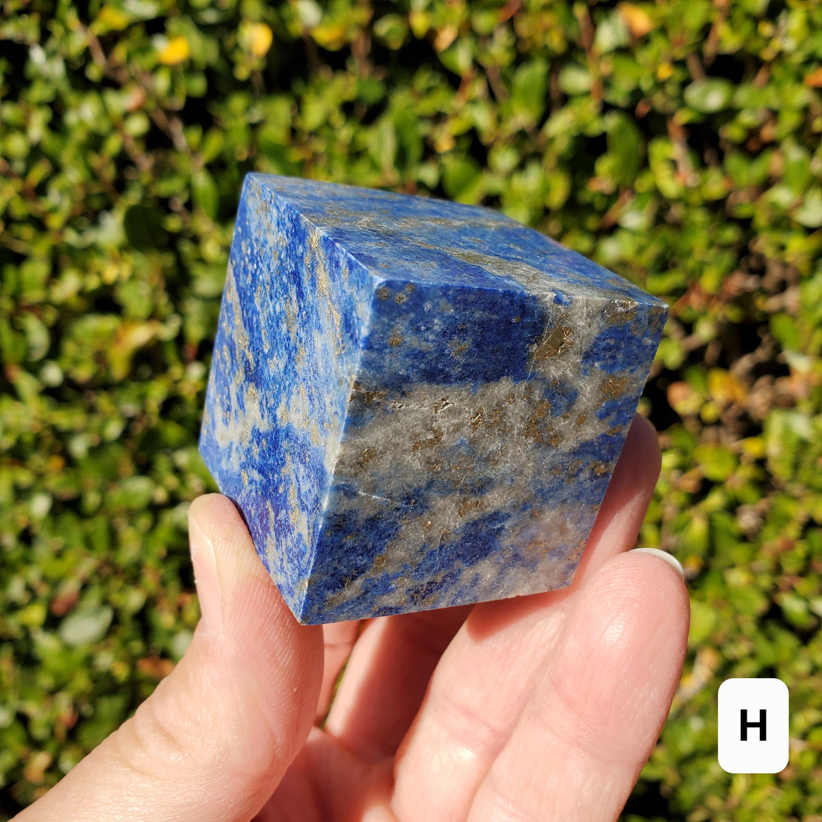 Lapis Lazuli Cube - Logic, Insight, Connection, Communication - Square Carved Geometric Crystal Stone Healing Gemstone