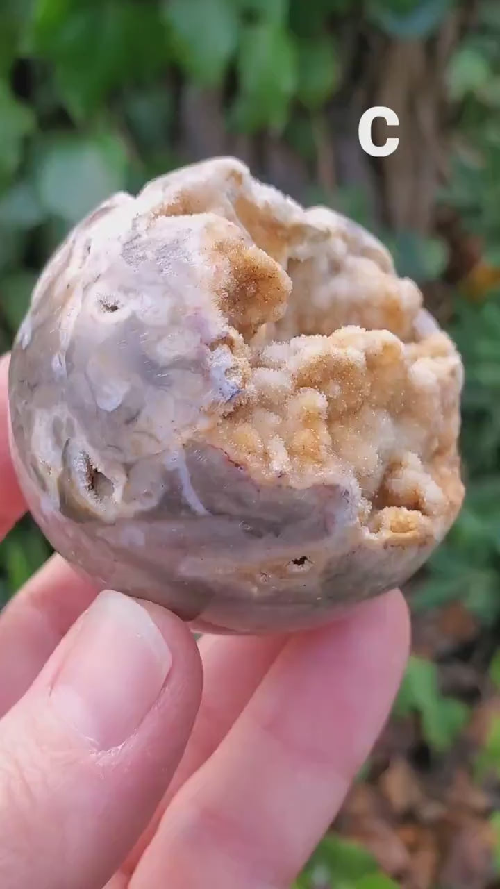 Sphalerite Druzy Sphere (Listing 2 of 2) - Protection, Grounding, Energy, Strength, Confidence - Pink Druzy Crystal Ball Healing Gemstone