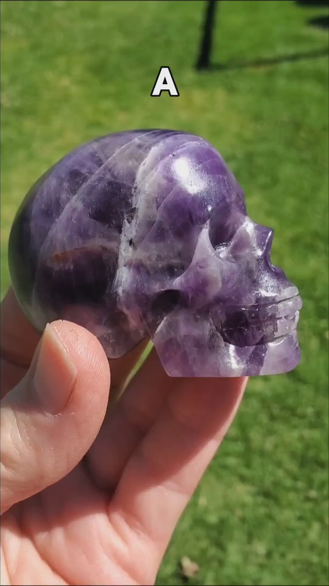 Cute Amethyst Skull 2.50" - Calming, Protection, Positivity - Purple Carved Skull Amethyst Crystal Healing Gemstones