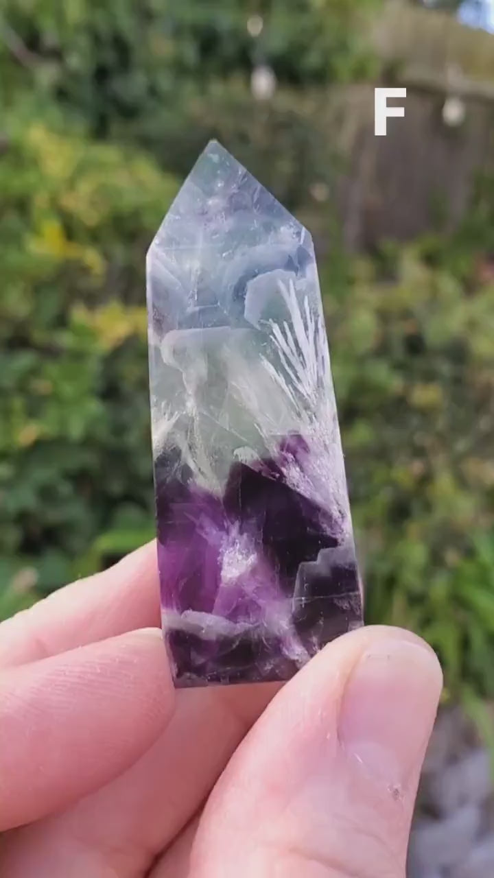 Rainbow Fluorite Towers - Stability, Concentration, Protection - Feather Fluorite Healing Balancing Crystals Gemstones