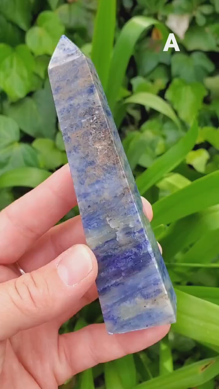 Blue Sodalite Tower - Logic, Insight, Connection, Communication, Truth, Personal Power - Sodalite Point Healing Crystal Gemstone