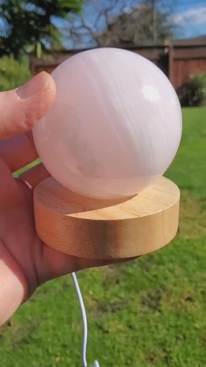 Pink Calcite Accent Light - Emotional Healing, Pure Love - Pink Mangano Crystal Lamp, Night Light, Mood Light, Bedroom, Living Room