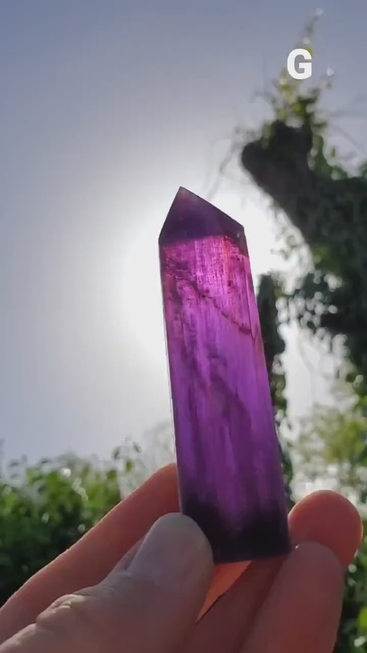 High Quality Lepidolite Tower - Gemmy Purple Mica Point - Transitions, Stress Relief, Calming - Mica Crystal Point Healing Stone