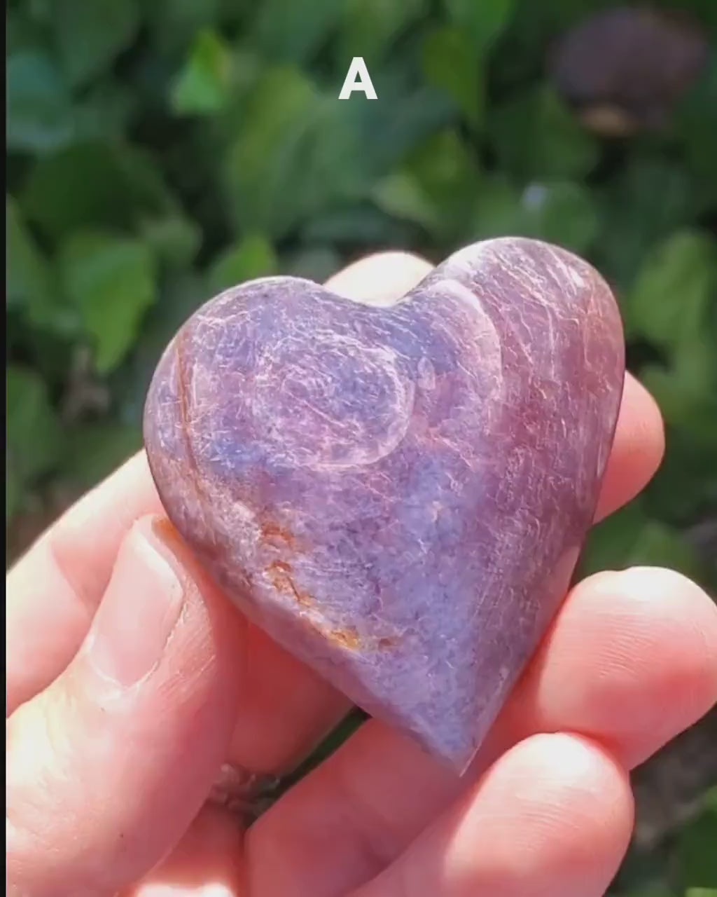 Flashy Mica Heart - High Quality Purple Mica - Helps Through Transitions, Stress Relief, Calming - Flashy Lepidolite Heart Healing Gemstone