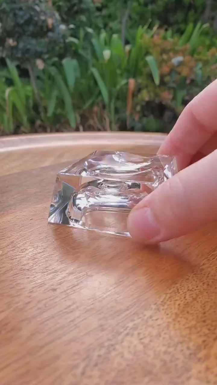 Square Glass Sphere Stand | Use Stand Two Ways | Will Hold Any 2" to 5" Sphere - Stand ONLY - Crystal Ball Stand Holder Display