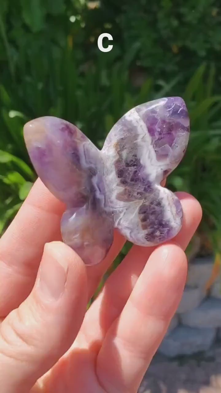 3D Dream Amethyst Butterfly - Divine Love, Calming, Energetic Protection, Positivity - Purple Amethyst Flying Butterfly Healing Gemstone