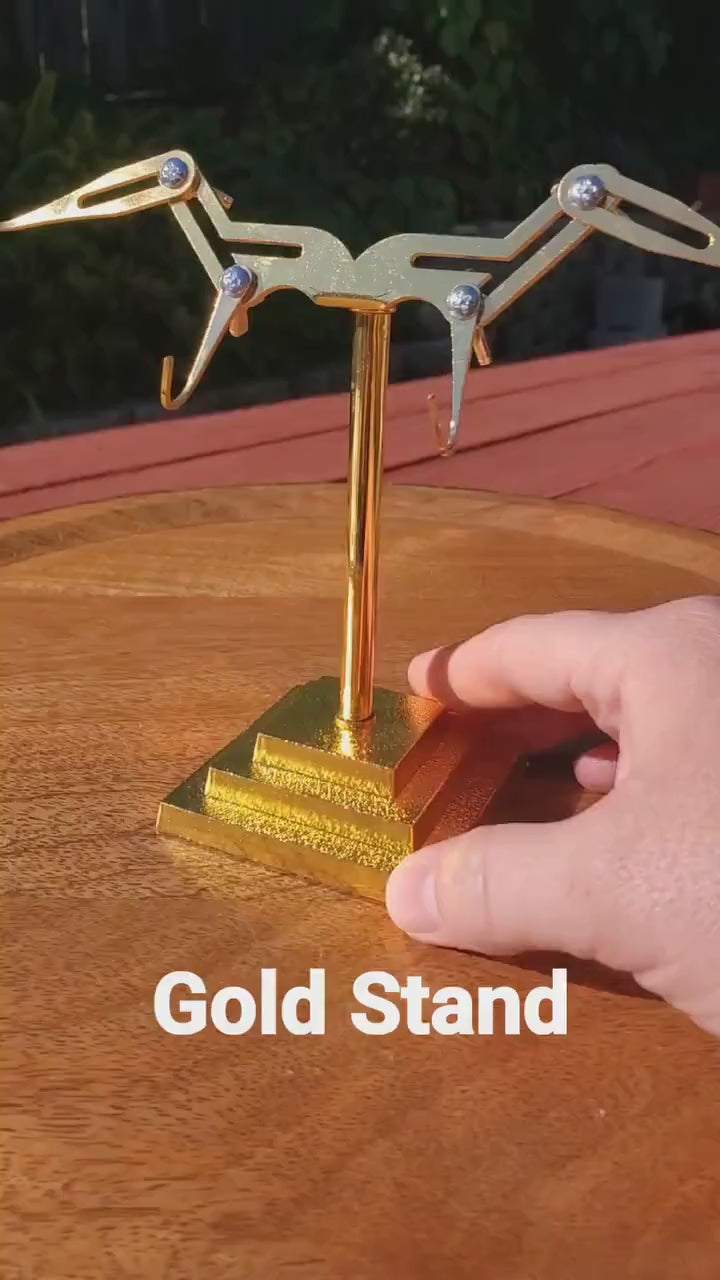 Adjustable Metal Stand - Black, Gold or Silver - Use with Light Weight Crystal Wings 3" to 5" - STAND ONLY - Metal Stand for Wings
