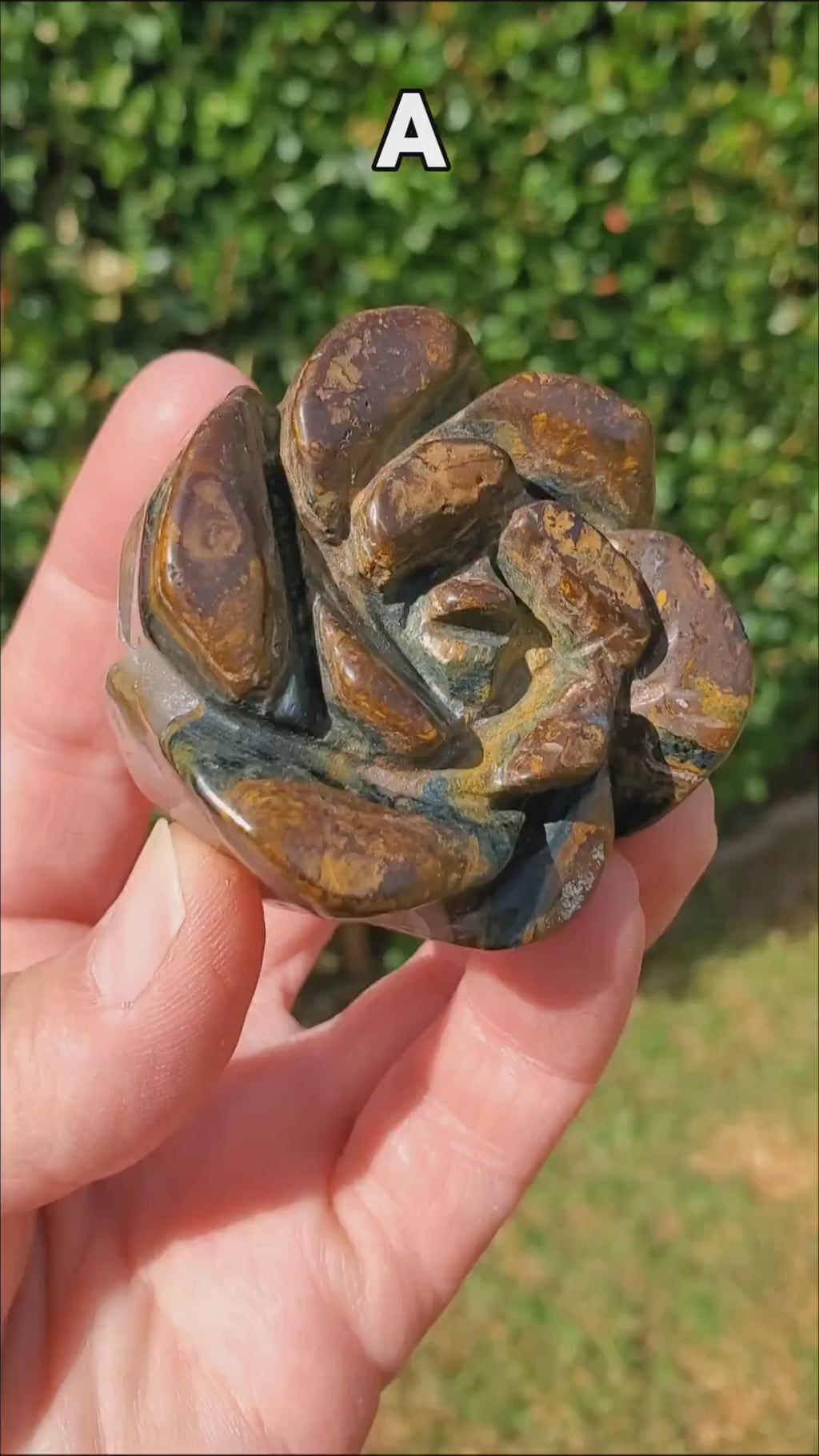 Tiger Eye Rose Bud Bloom - Courage, Motivation, Confidence, Grounding, Energetic Protection, Energy - Tigers Eye Crystal Healing Gemstones