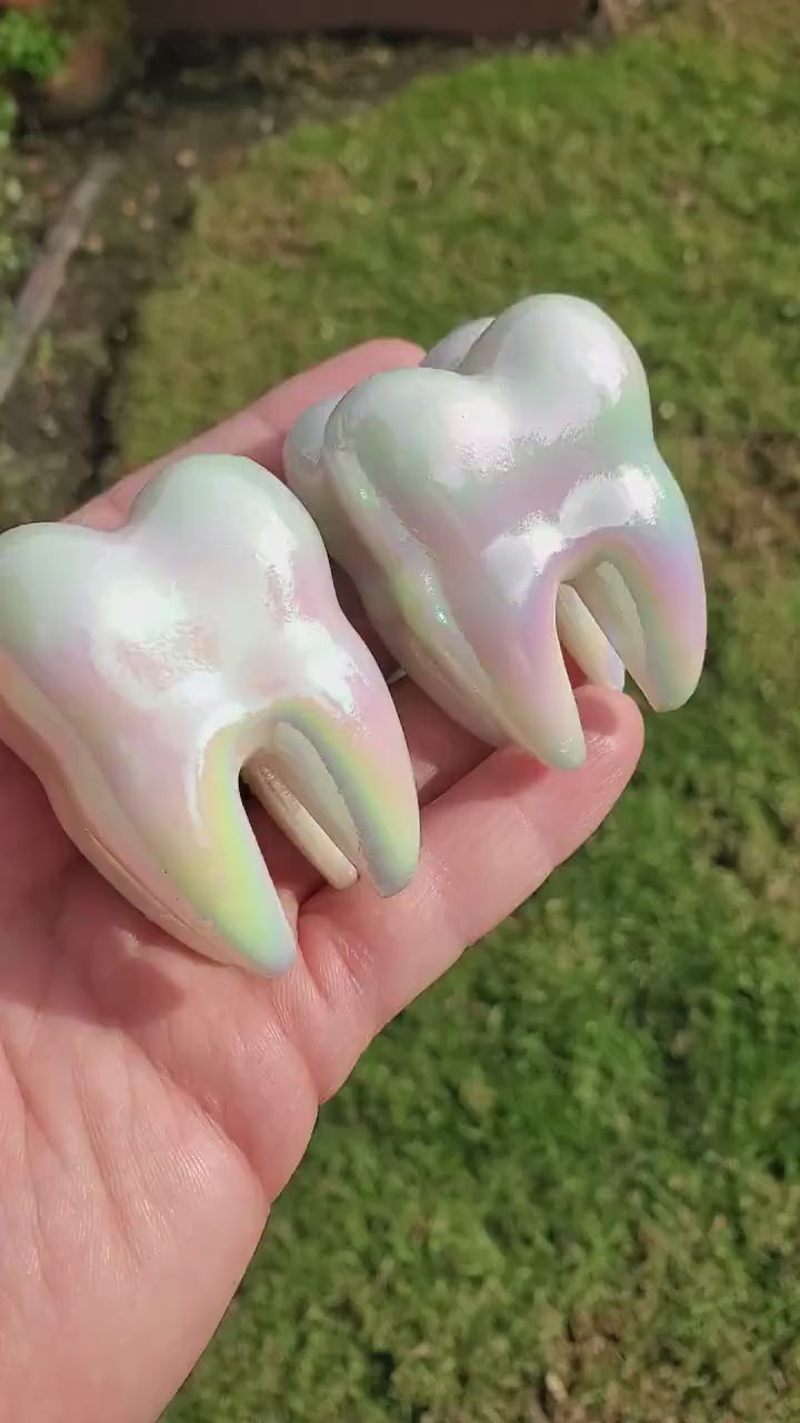 Aura White Jade Tooth Carving - Peaceful, Calm, Love Energy, Positive Energy - White Tooth Crystal Carving Healing Gemstone