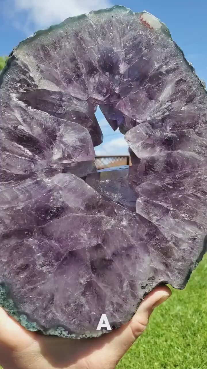 Gorgeous Amethyst Cluster Portal on Stand - Calming, Cleanses Body & Aura, Stress Relief, Positivity - Amethyst Geode Healing Gemstone