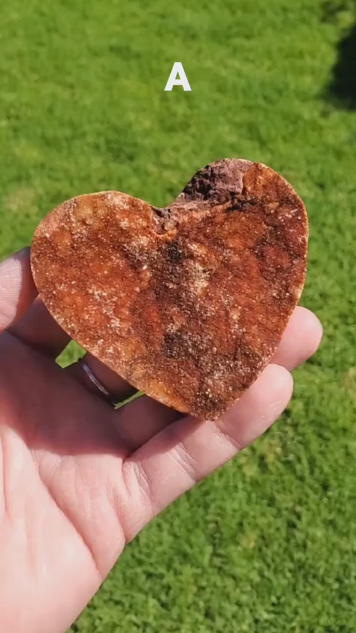Sphalerite Druzy Heart - Protection, Grounding, Energy, Strength, Confidence - Pink Druzy Crystal Heart Healing Gemstone