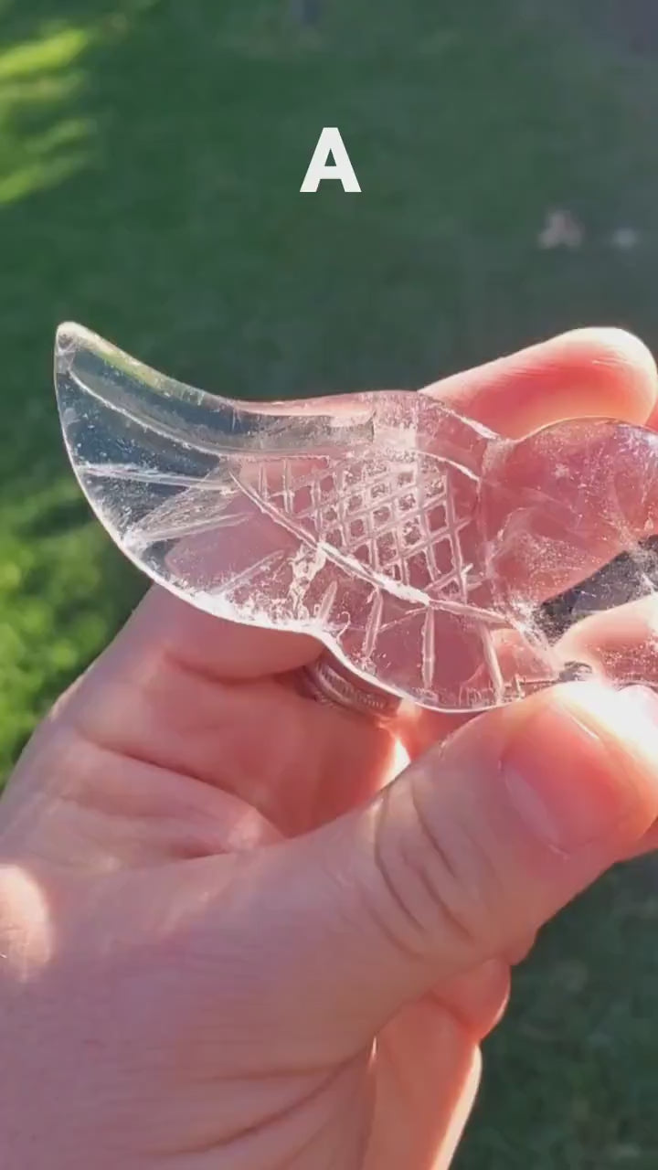 Quartz Heart Wings - Magnifies Intentions, Energizes Positive Energy, Transmutes Negativity - Clear Heart with Wings Crystal Healing Stone