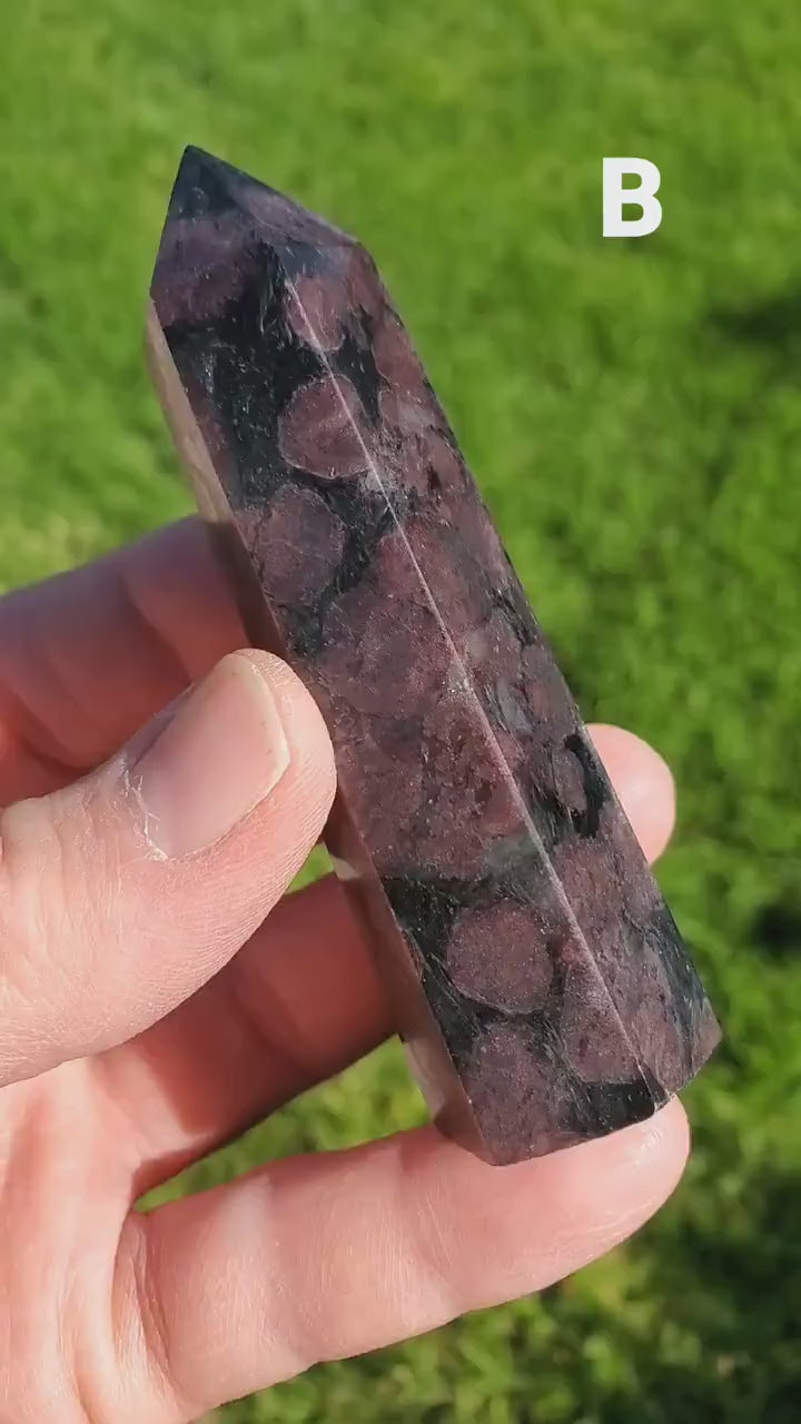Garnet Tower - Physical Love, Passion, Connected to the Present, Find Your Purpose - Garnet Crystal Point Stone Gemstone