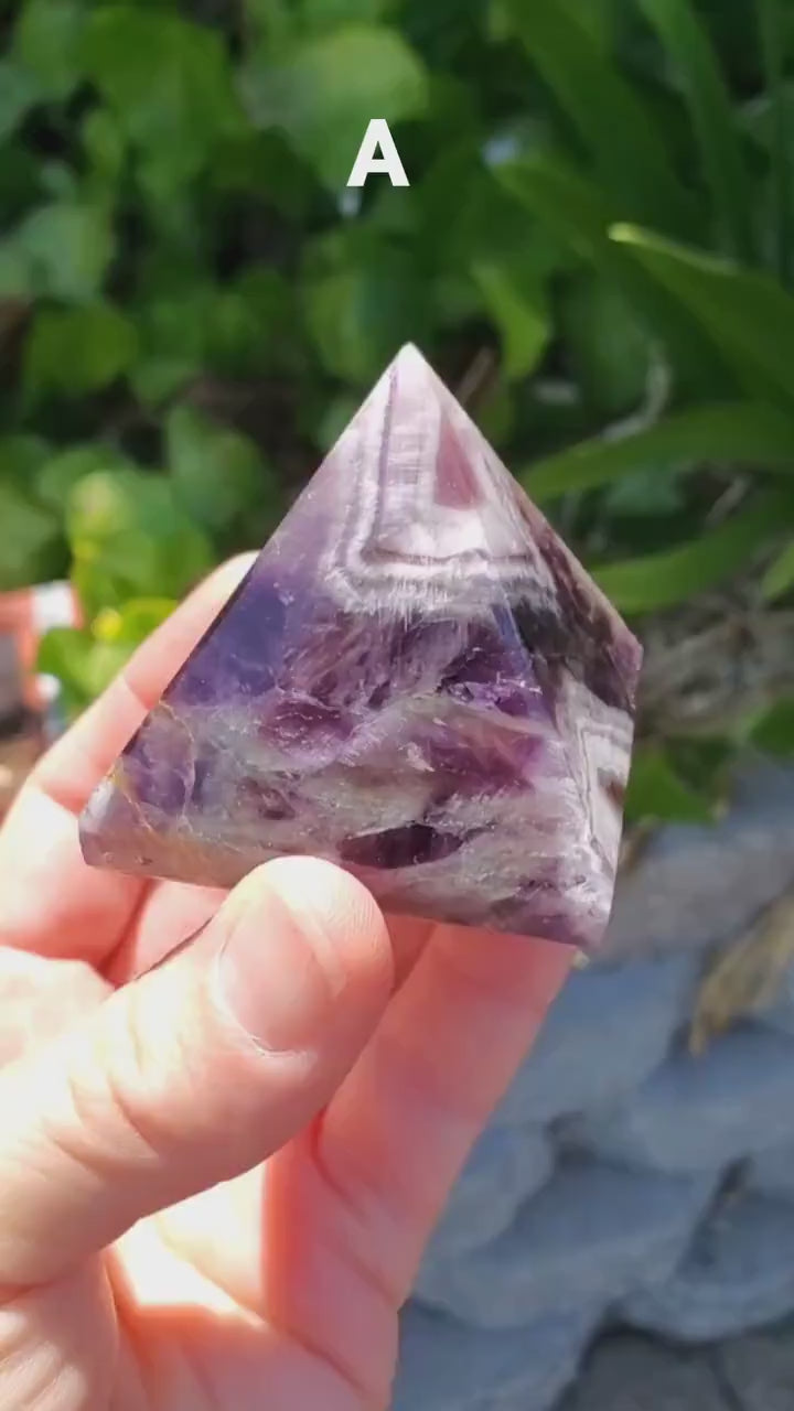 Dream Amethyst Pyramid - Calming, Energetic Protection, Positivity, Divine Love - Purple Amethyst Crystal Pyramid Healing Gemstones