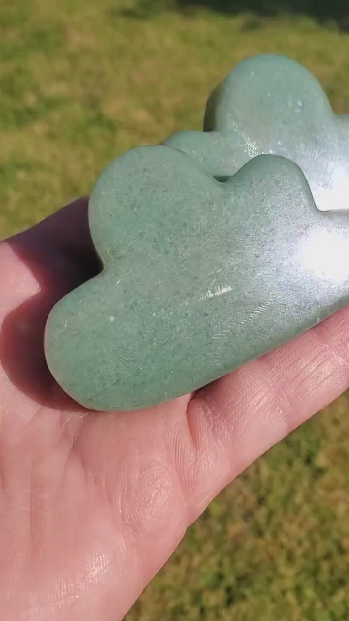 Green Aventurine Cloud - Manifestation, Prosperity, Wealth, Luck - Crystal Cloud Carving Healing Gemstones
