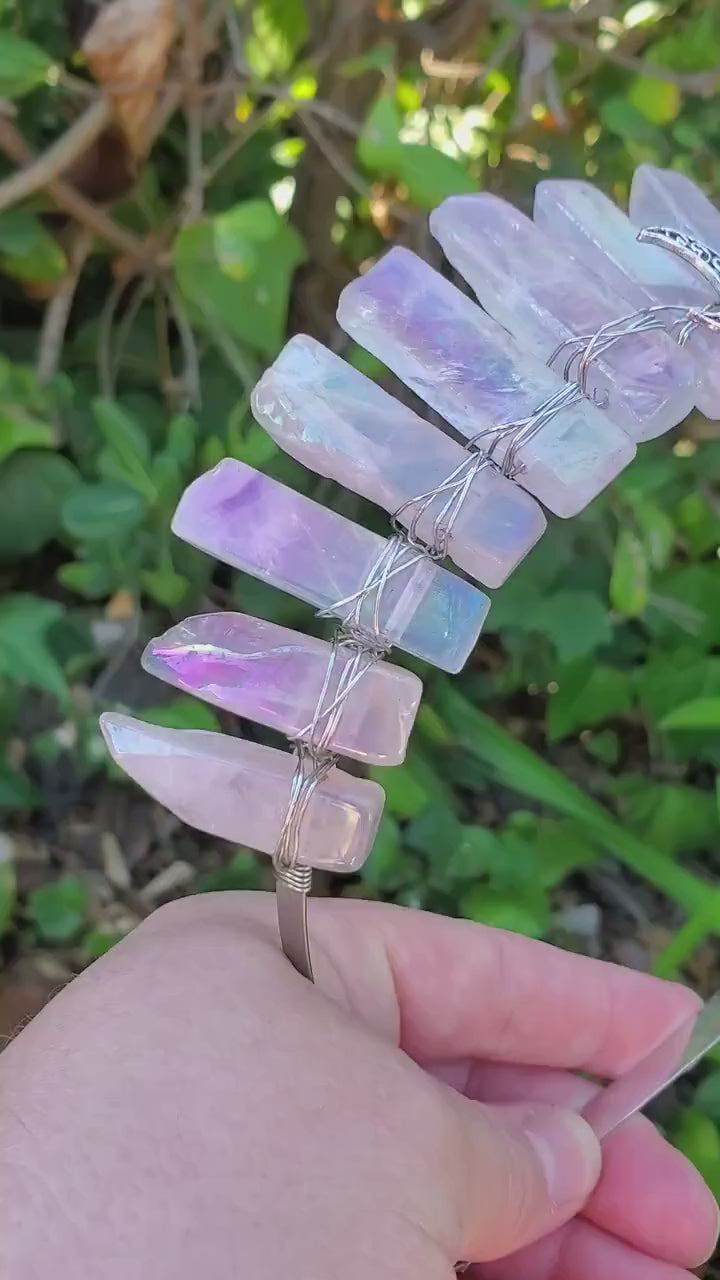 Aura Rose Quartz Crown - Unconditional Love, Compassion, Forgiveness - Pink Crystal Crown Healing Crystals Gemstones Goddess