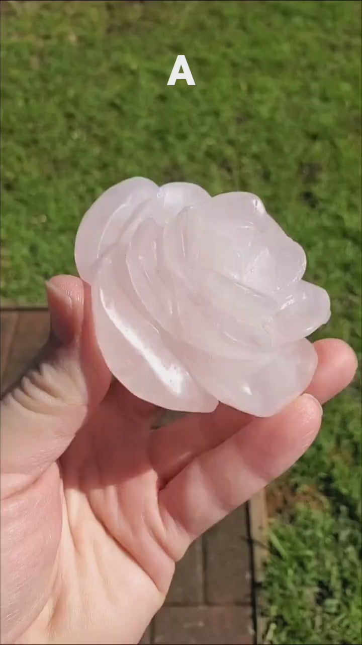 Big Rose Quartz Flower - Unconditional Love, Compassion, Self Love - Pink Crystal Rose Stone Healing Crystals Gemstone Statement