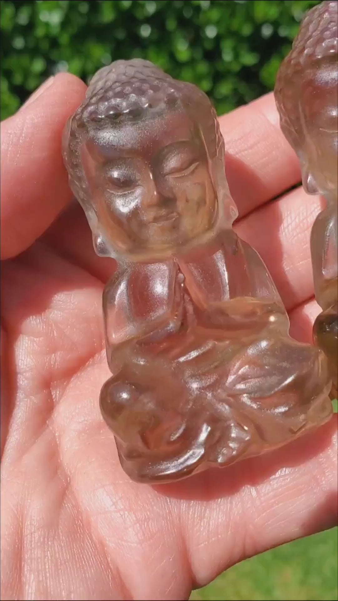 Smoky Quartz Buddha 2.60" tall - Grounding, Protective - Smokey Quartz Carved Buddha Stone Healing Crystals Gemstones