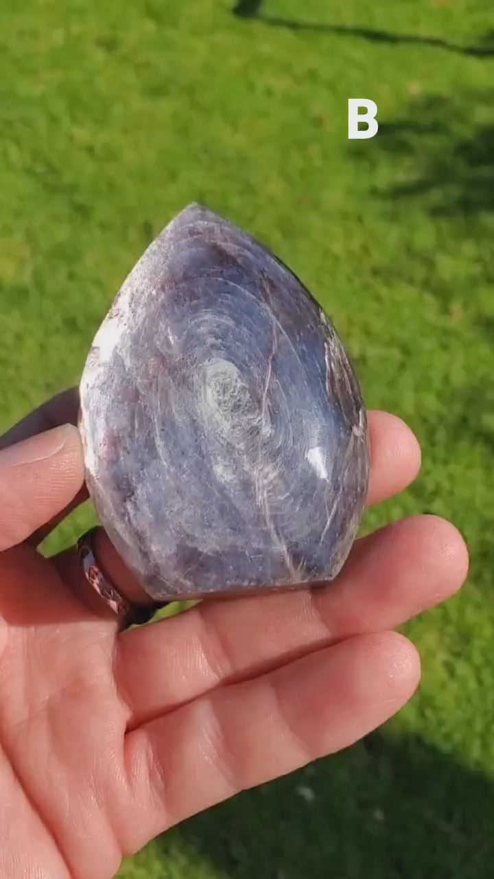 Flashy Mica Flame - High Quality Purple Mica - Helps Through Transitions, Stress Relief, Calming - Flashy Lepidolite Flame Healing Gemstone