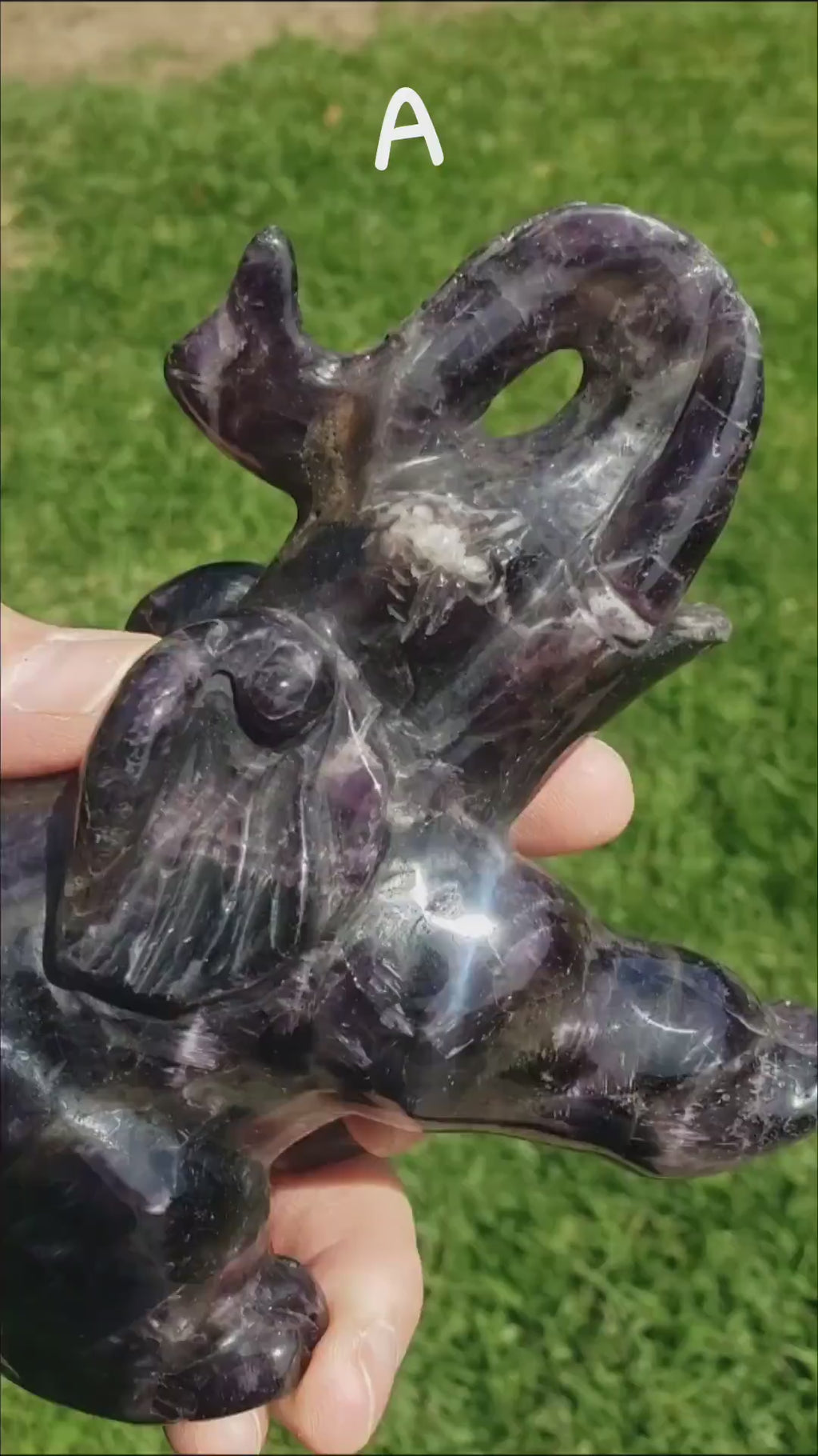 Big Dream Amethyst Elephant 6" long - Calming, Energetic Protection, Positivity, Divine Love - Purple Amethyst Crystal Elephant Statement