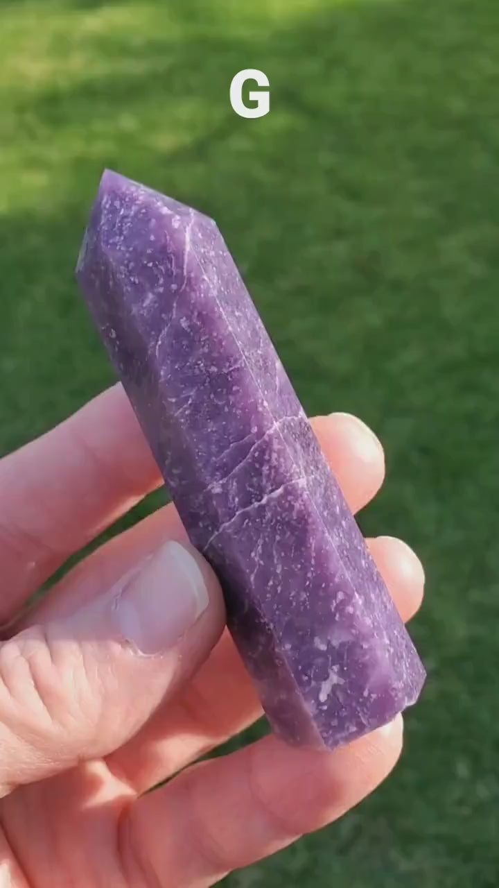 Lepidolite Tower - Helps You Through Change, Anti-Anxiety, Calming, Relaxing - Purple Point Lepidolite Healing Stone