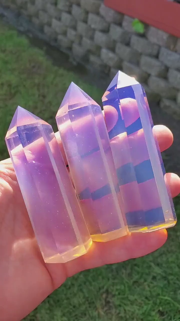 Pink Opalite Tower - Confidence, Boost Inner Power, Stabilizing - Pink Point Generator Healing Crystal Gemstones