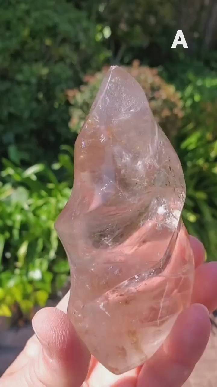 Smoky Quartz Flame with Rainbows - Protective, Filters Out Bad Energy - Smokey Quartz Freeform Generator Stone Healing Crystals Gemstones