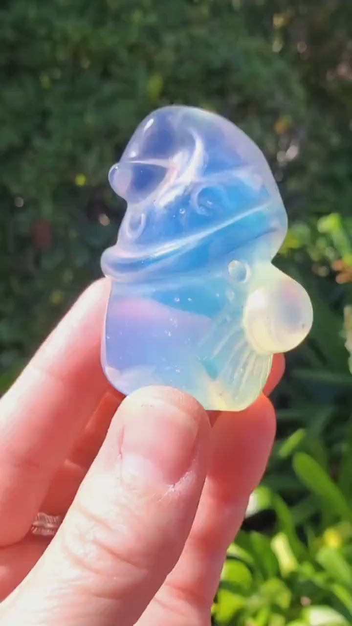 Cute Opalite Gnome - Confidence, Boost Inner Power, Stabilizing - Crystal Gnome Carving Healing Gemstones