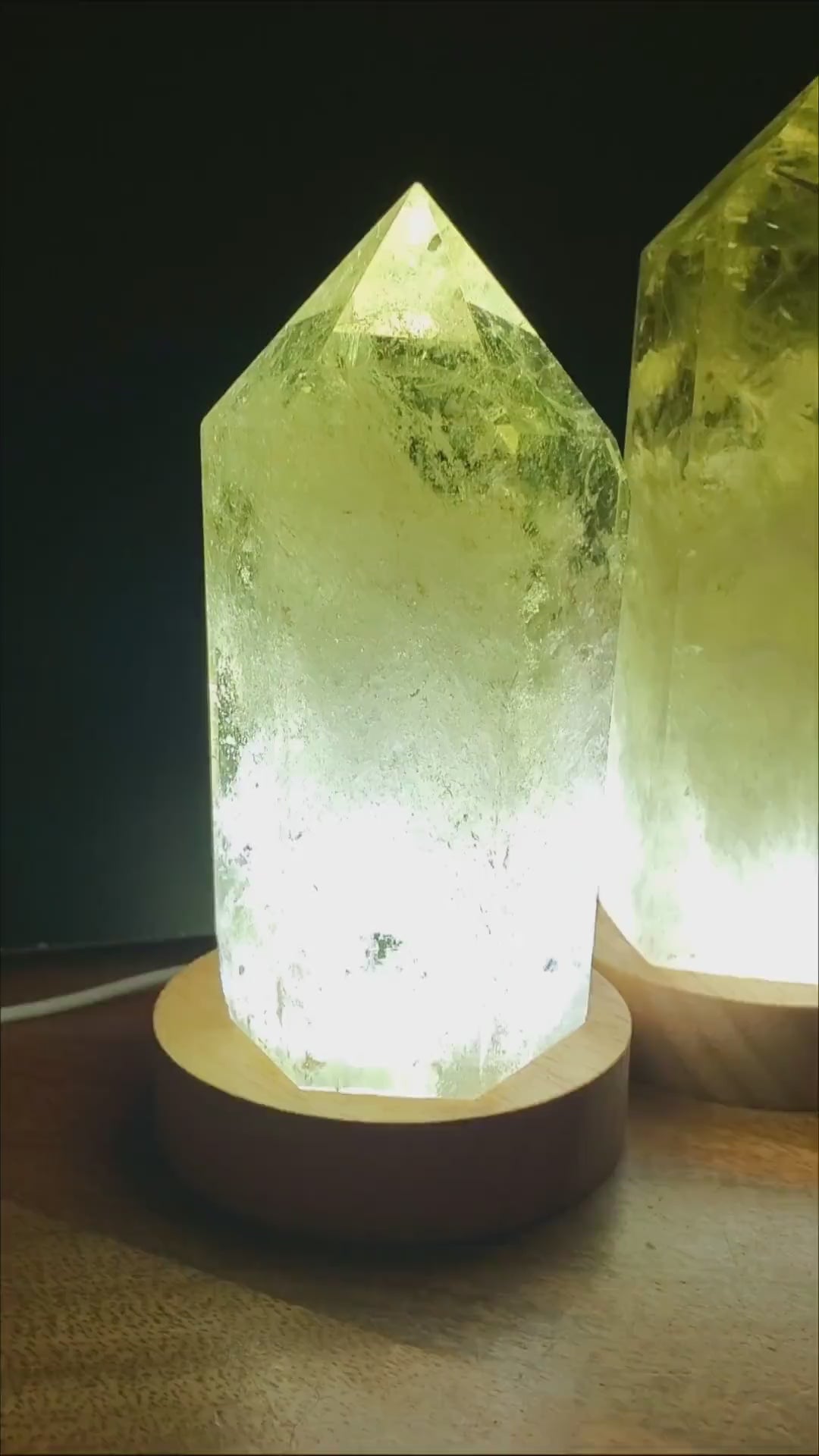 Chunky Citrine Tower Accent Lamp - Abundance, Energizing, Creativity, New Beginnings - Golden Quartz Crystal Point with Lighted Base