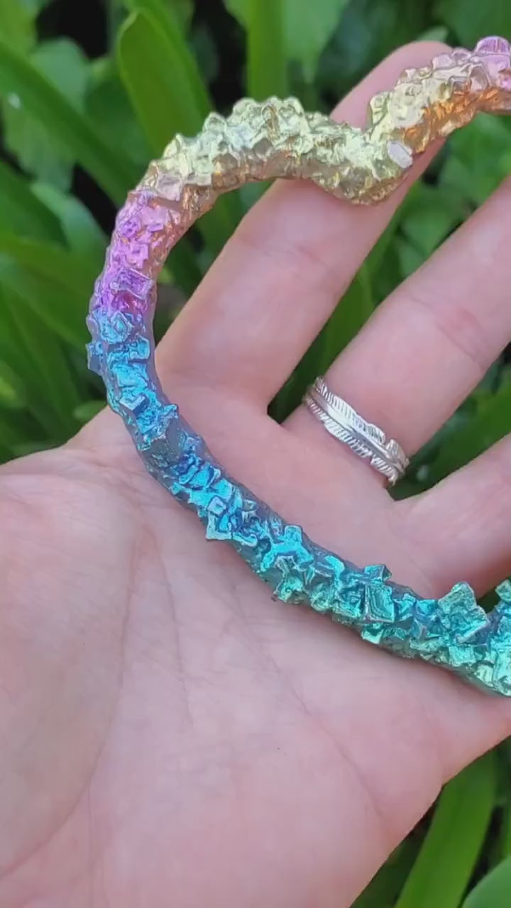 Big Bismuth Heart - Togetherness, Helps Bond Relationships, Strengthens Visualizations - Carved Heart Healing Gemstone