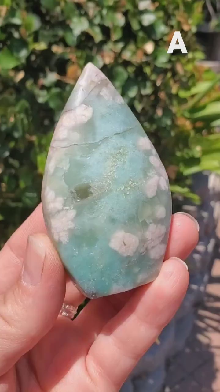 Green Flower Agate Flame - Gentle, Nourishing, Growth, New Beginnings - Flower Agate Crystal Flame Healing Gemstone